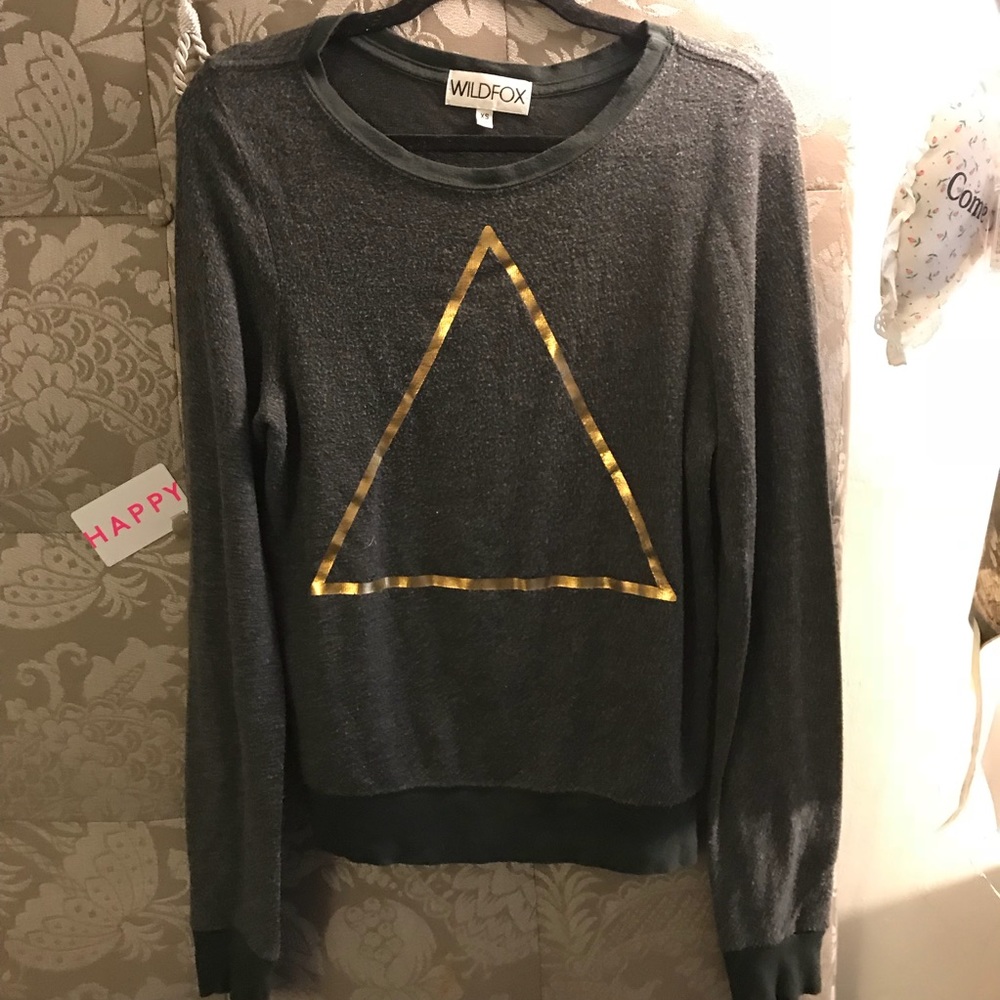 Wildfox bbj in grey with gold triangle! Rare! XS